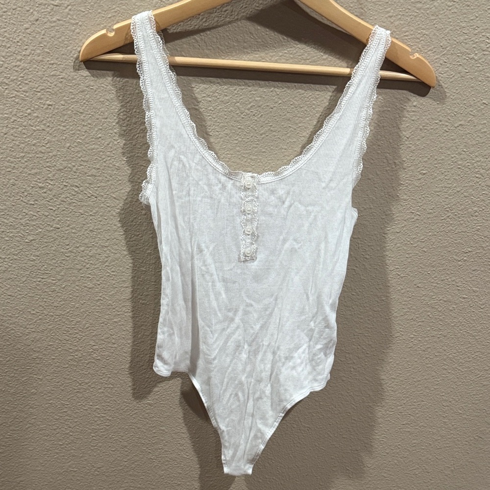 American Eagle Outfitters White Lace Bodysuit